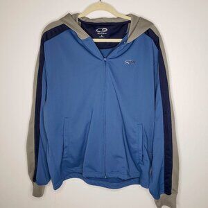 Champion Striped Arms Hooded Athletic Jacket L